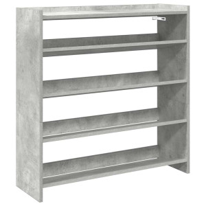 Mueble zapatero madera contrachapada gris hormigón 80x25x81 cm H