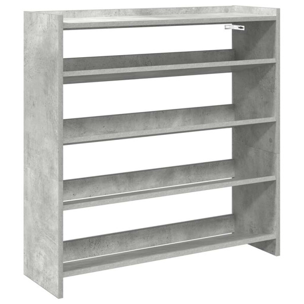 Mueble zapatero madera contrachapada gris hormigón 80x25x81 cm M 2