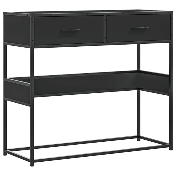 Mesa consola de madera contrachapada negro 90x35x80 cm M 2