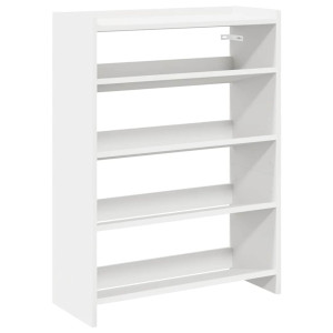Mueble zapatero madera contrachapada blanco 80x25x61.5 cm H