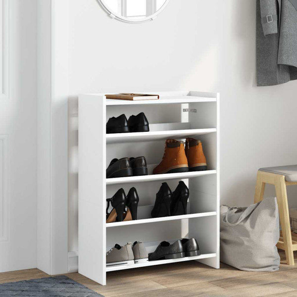 Mueble zapatero madera contrachapada blanco 80x25x61.5 cm M 3