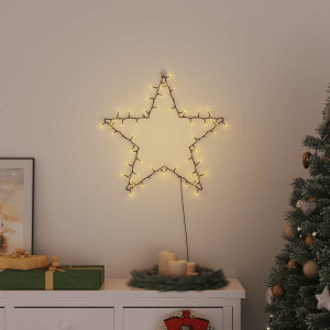 Luzes de Natal silhueta estrela 80 LEDs branco quente H