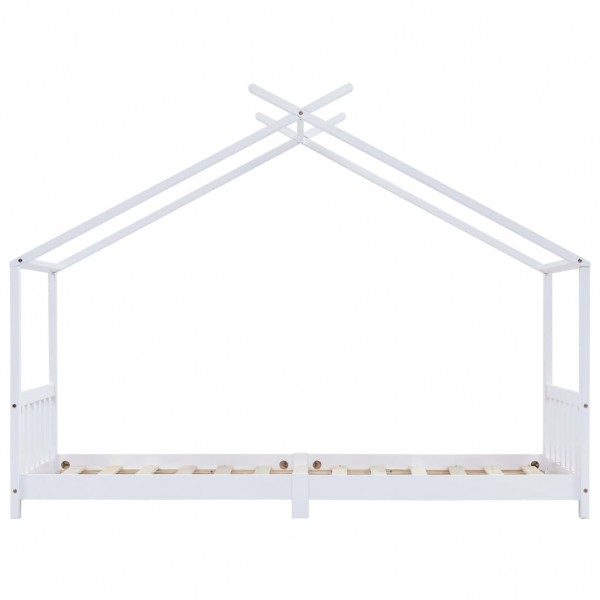 Estrutura de cama para crianças 70x140 cm pinho maciço branco M 3