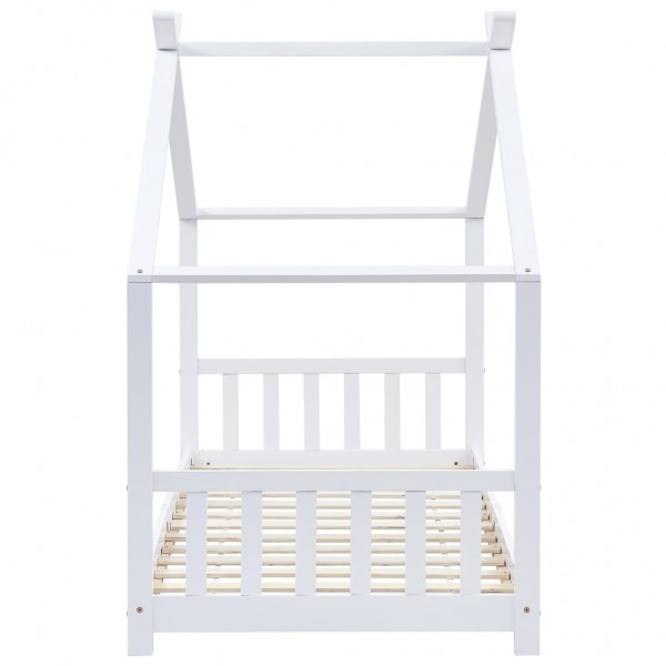 Estructura de cama infantil madera maciza pino blanco 70x140 cm M 4