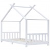 Estrutura de cama para crianças 80x160 cm pinho maciço branco 2
