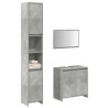 Set muebles de baño 2 piezas madera contrachapada gris hormigón 1
