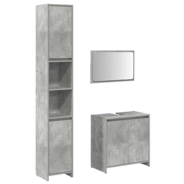 Set muebles de baño 2 piezas madera contrachapada gris hormigón M 2