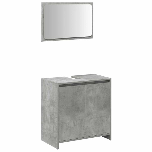 Set muebles de baño 2 piezas madera contrachapada gris hormigón M 4