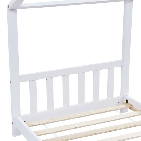 Estructura de cama infantil madera maciza pino blanco 80x160 cm M 5