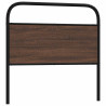 Cabecero de acero y madera de ingeniería marrón roble 90 cm 1