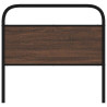 Cabecero de acero y madera de ingeniería marrón roble 107 cm 3
