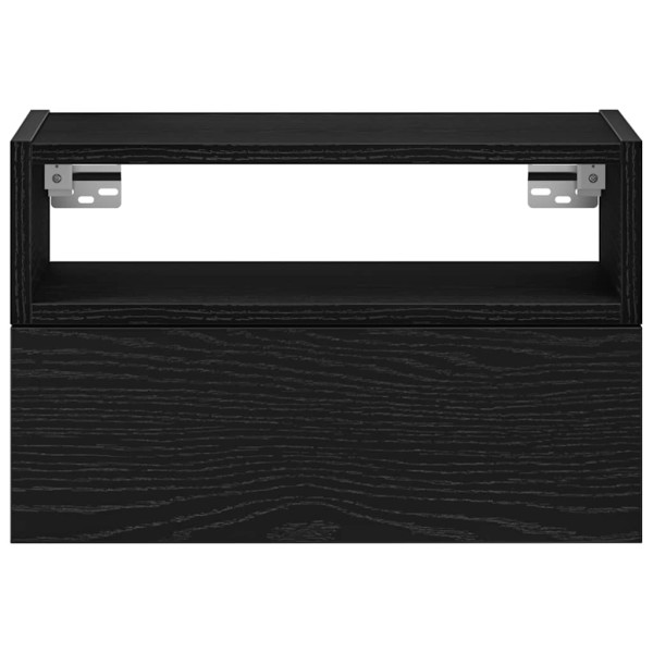Mesitas de noche de pared 2 unidades negra 45x26x28.5 cm M 4