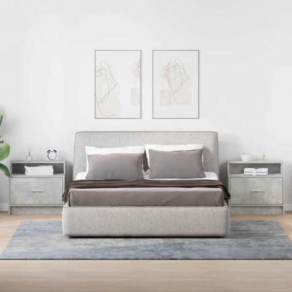 Mesas de cabeceira com gaveta 2 pcs 51x31x47cm cinzento cimento M 3