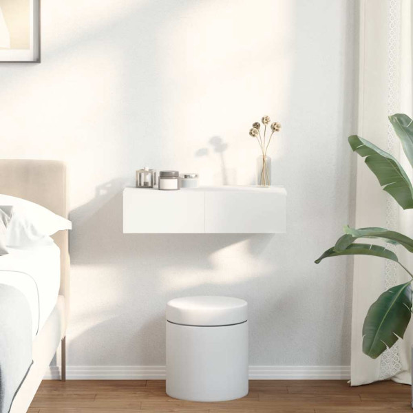 Prateleira parede c/ gavetas 60x26.5x15cm deriv. madeira branco M 3