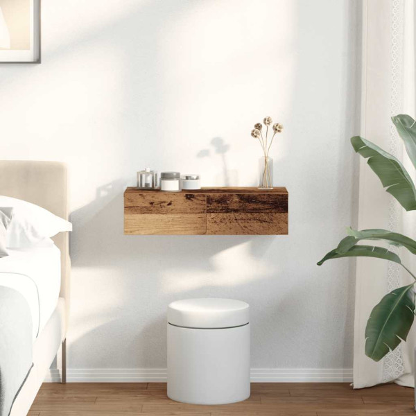 Estante de pared con cajones madera contrachapada madera vieja M 3