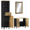 Conjunto de muebles de baño 3 piezas madera maciza de mango 2