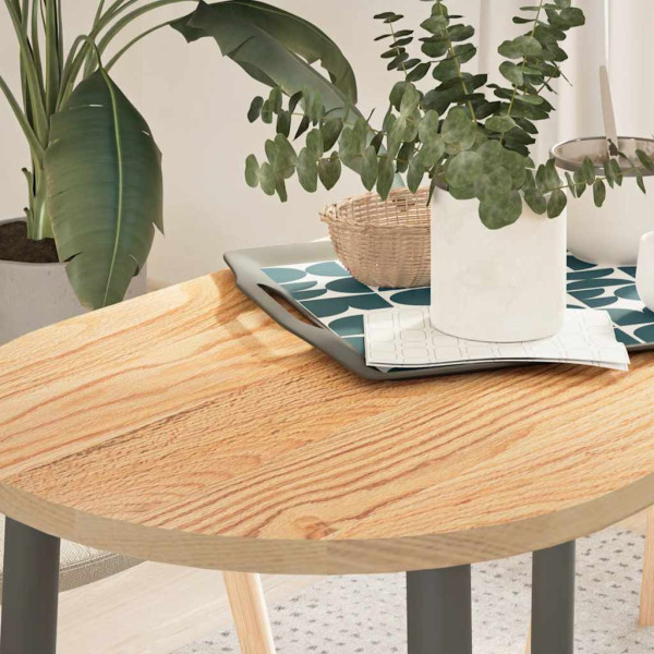 Tablero de mesa ovalado madera maciza de roble 100x50x2 cm D