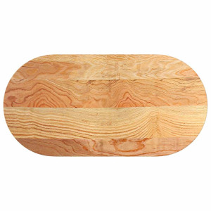 Tablero de mesa ovalado madera maciza de roble 100x50x4 cm H
