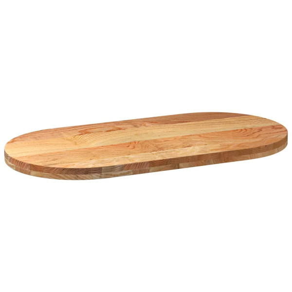 Tampo de mesa 100x50x4 cm carvalho maciça oval castanho-claro M 4
