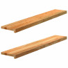 Soleiras da janela 2 pcs 120x20x2 cm carvalho castanho-claro 1