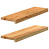 Soleiras da janela 2 pcs 70x20x2 cm carvalho castanho-claro 1