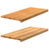 Soleiras da janela 2 pcs 90x40x2 cm carvalho castanho-claro 1