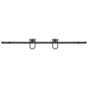 Kit de herrajes para puertas correderas acero negro 183 cm H