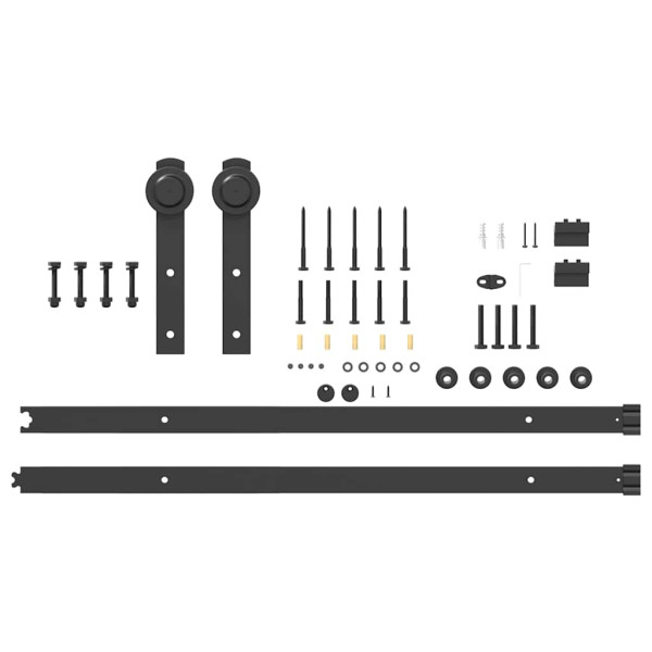 Kit de herrajes para puertas correderas acero negro 200 cm M 5