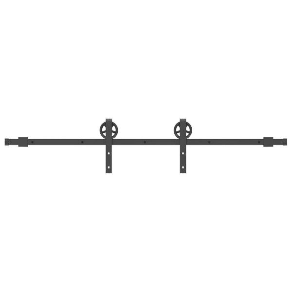 Kit de herrajes para puertas correderas acero negro 183 cm M 2
