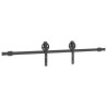 Kit de herrajes para puertas correderas acero negro 183 cm 4