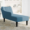 Chaise longue con reposabrazos derecho terciopelo azul 3