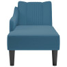Chaise longue con reposabrazos derecho terciopelo azul 4