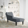 Chaise longue con reposabrazos derecho terciopelo gris claro 2