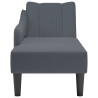 Chaise longue con reposabrazos derecho terciopelo gris claro 4