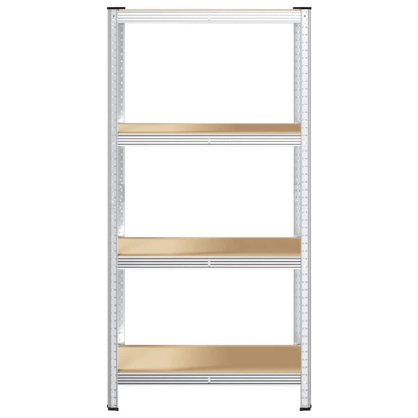 Estantería de acero y MDF 80x40x160 cm plateado M 4