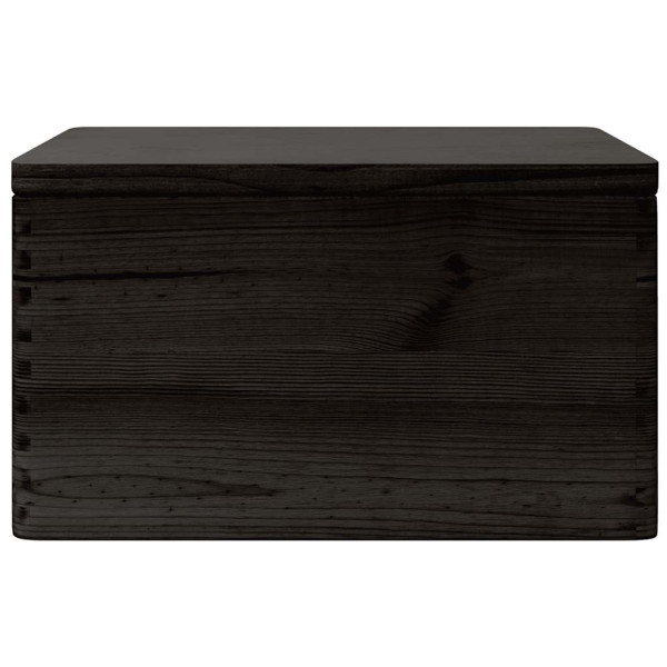 Caja de madera con tapa madera maciza de pino negra 40x30x23 cm M 4