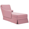 Chaise lounge c/ reforço/apoio de braços direito veludo rosa 1