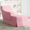 Chaise lounge c/ reforço/apoio de braços direito veludo rosa 3