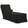 Chaise lounge c/ reforço/apoio de braços direito veludo preto 1