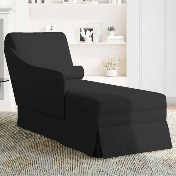 Chaise lounge c/ reforço/apoio de braços direito veludo preto M 3