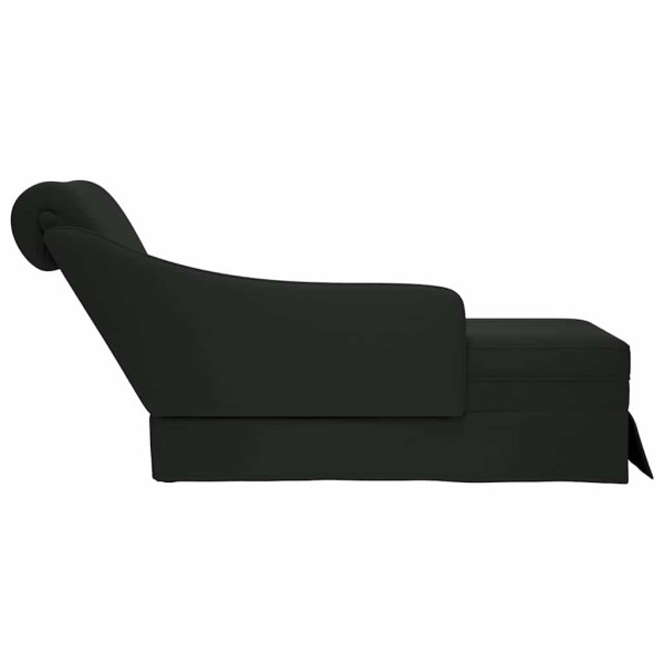 Chaise lounge c/ reforço/apoio de braços direito veludo preto M 5