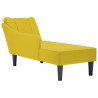 Chaise-longue com apoio de braço direito veludo amarelo 1