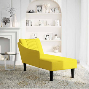 Chaise-longue com apoio de braço direito veludo amarelo H