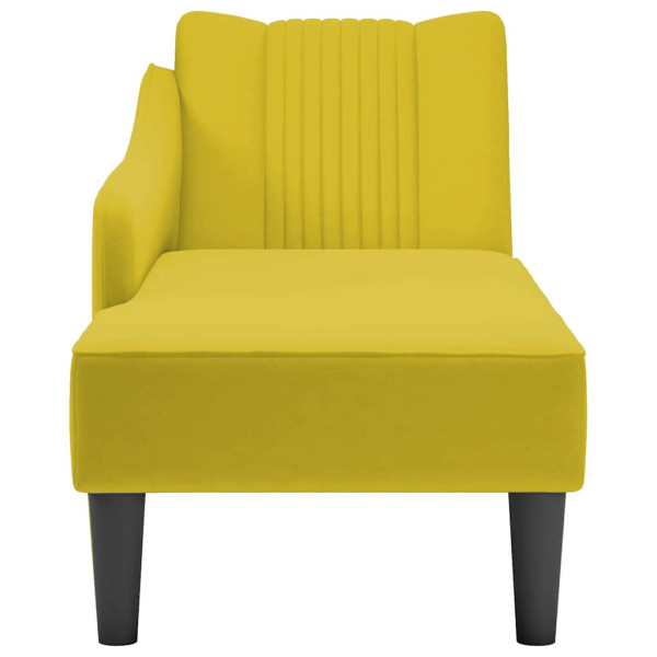 Chaise longue con reposabrazos derecho terciopelo amarillo M 4