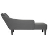 Chaise longue con reposabrazos derecho tela gris oscuro 5