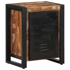 Mesilla de noche multicolor 40x30x51 cm madera maciza reciclada H