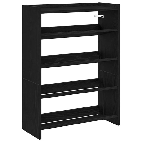 Mueble zapatero madera contrachapada negro 80x25x61.5 cm M 2