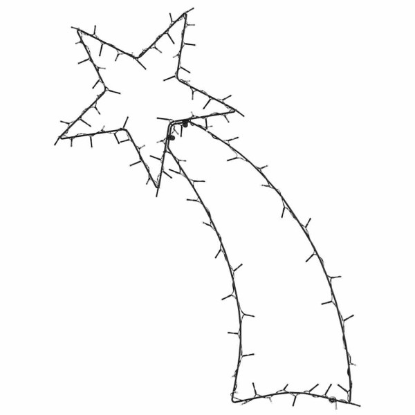 Luzes de Natal silhueta estrela cadente 115 LEDs branco quente M 3