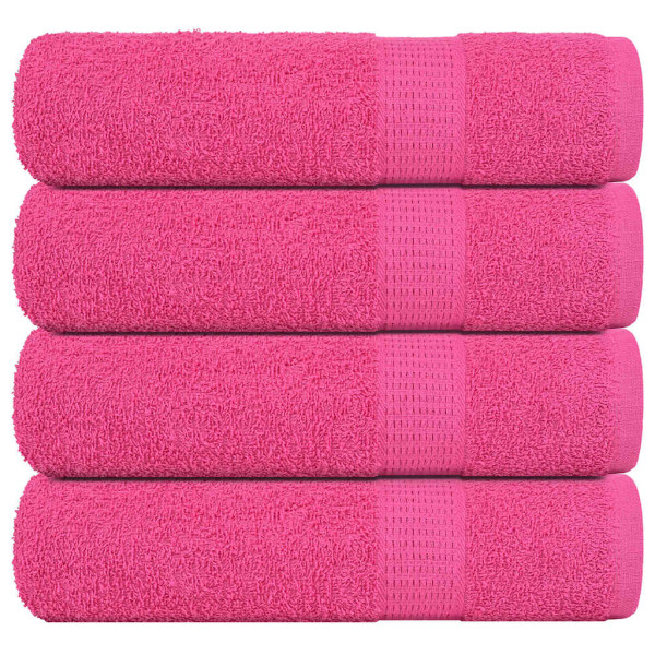 Toallas de Mano 4 piezas Rosa 50x100 cm 360 g/m² 100% Algodón D