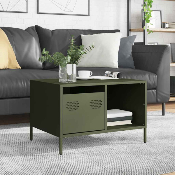 Mesa de centro acero laminado frío verde oliva 68.5x50x43.5cm M 3